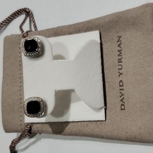 David Yurman petite Albion black Onyx & diamond earring studs